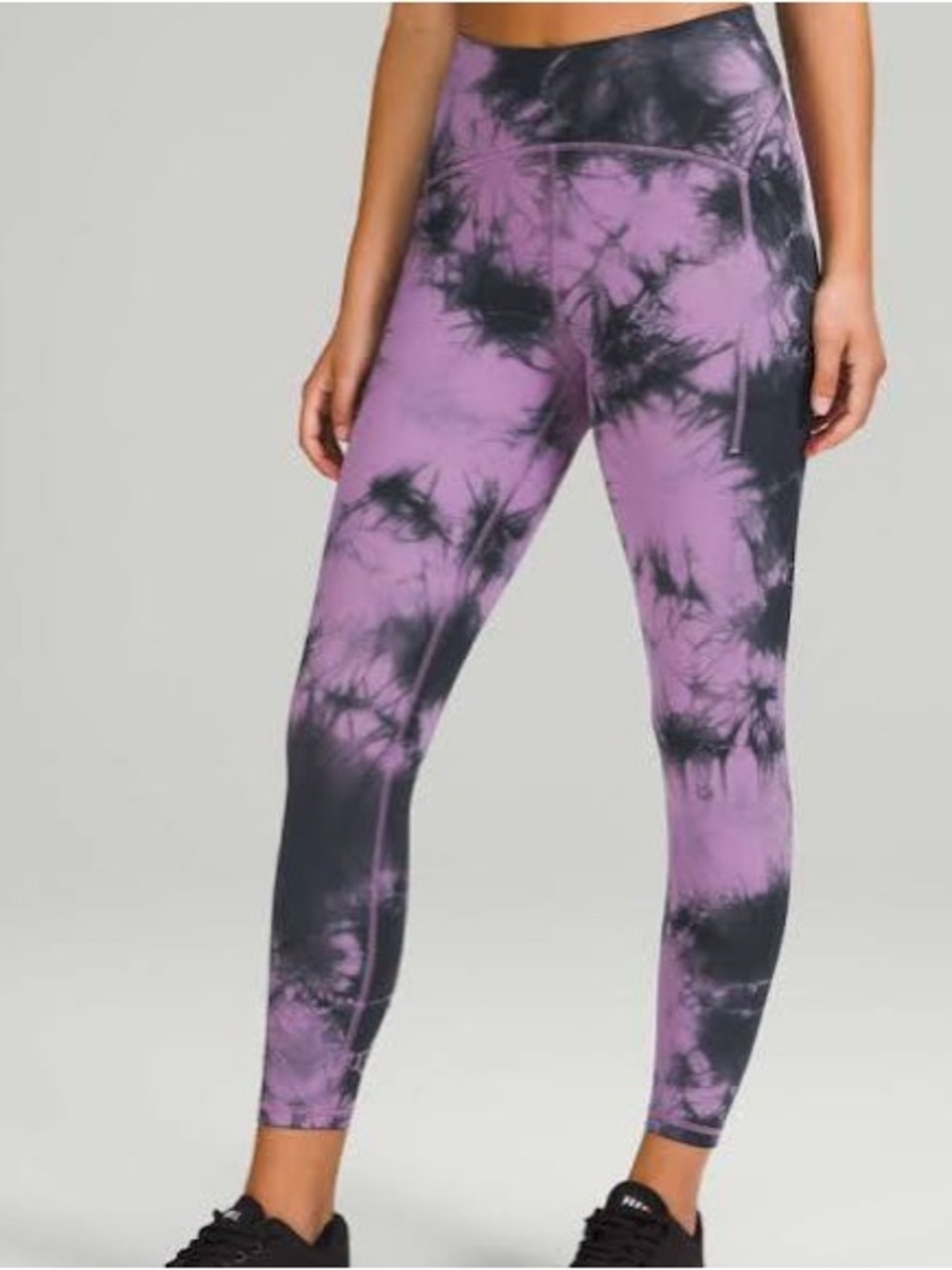lululemon athletica Purple and Black Tie-Dye Power Thru High-Rise Tight
